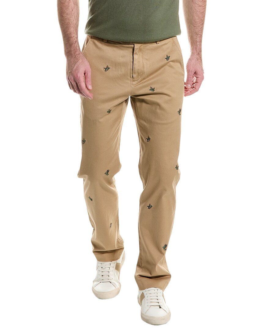 Brooks Brothers mens Duck Embroidered Chino, 33x23, Beige