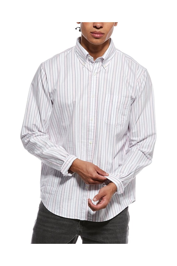 mens Friday Seasonal Pattern Oxford Shirt, m, Pink