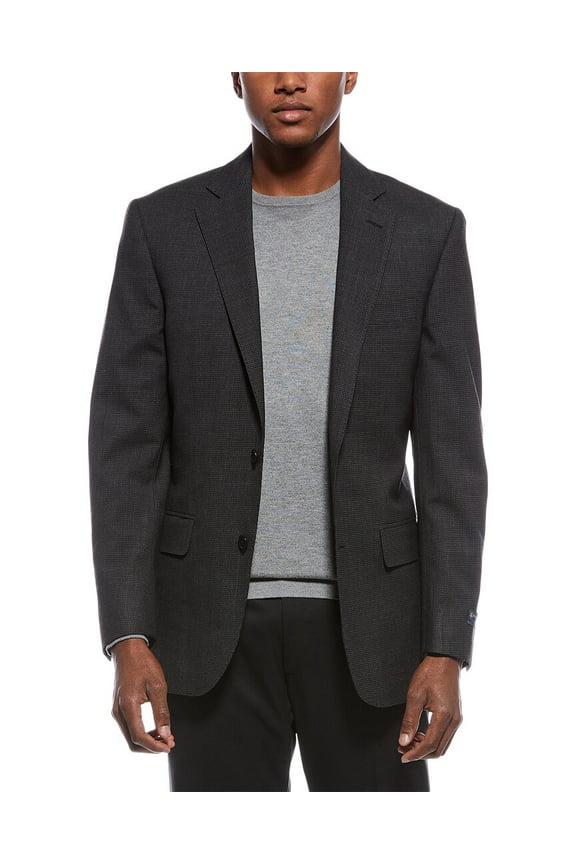 mens  Knit Wool-Blend Suit Jacket, 40 REG, Blue