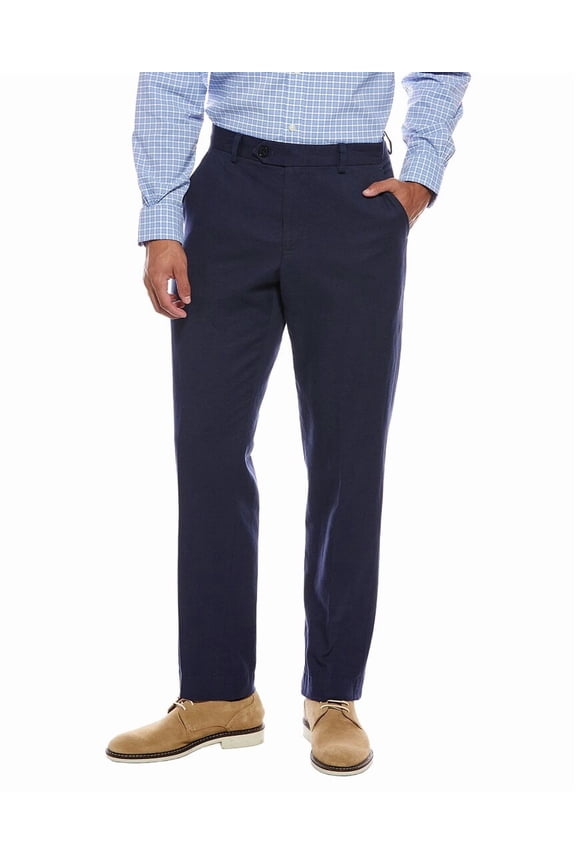mens  Linen-Blend Pant, 30-32, Blue