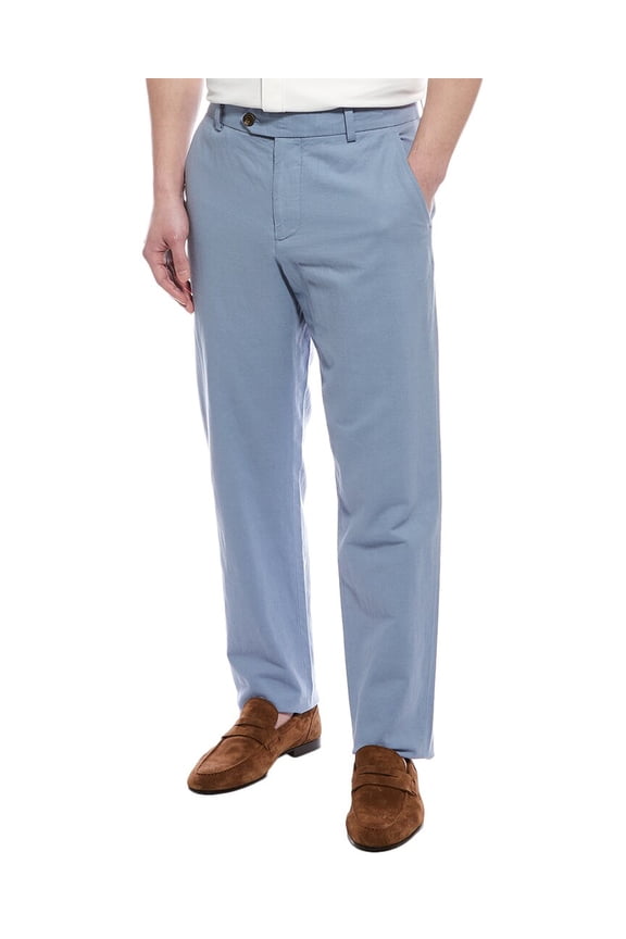 mens Linen-Blend Pant, 34 32, Blue