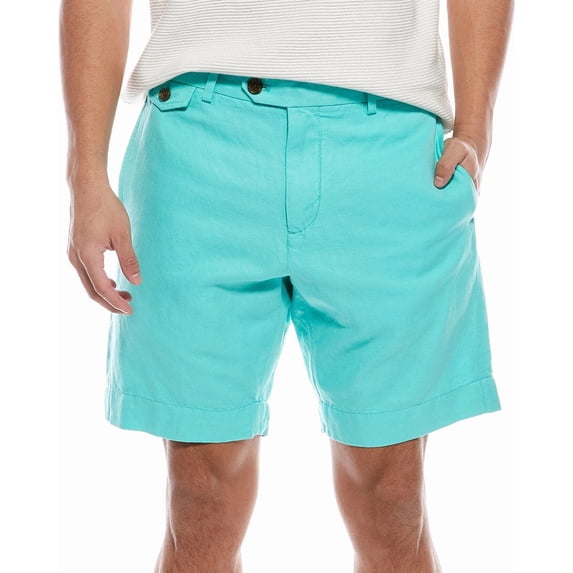Brooks Brothers mens Linen-Blend Short, 34, Blue