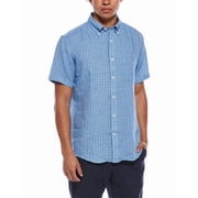 Brooks Brothers mens Linen Pattern Shirt, XL, Blue