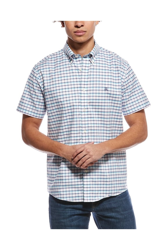 mens Oxford Check Shirt, XL, Pink