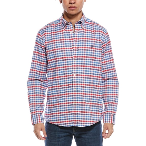 Brooks Brothers mens Oxford Check Shirt, XL, Red