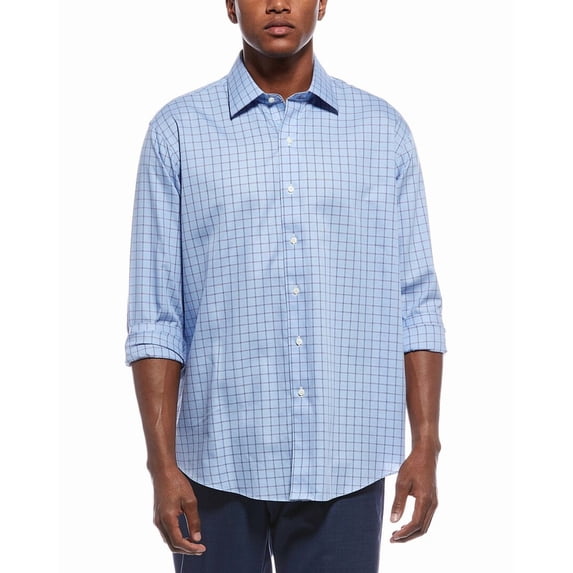 Brooks Brothers mens Pattern Button Shirt, 16H 36/37, Blue