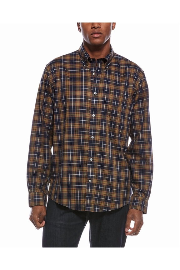 mens Pattern Button Shirt, m, Green