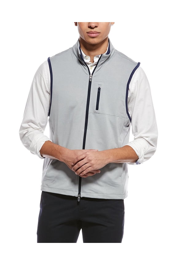 mens Performance Knit Zip Vest, SM, Gray