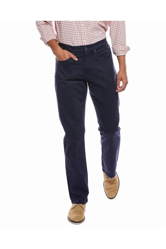 mens Piece Dye Straight Pant, 31-32, Blue