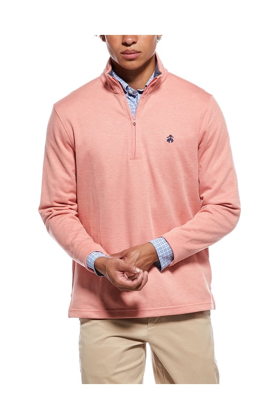 mens Pique 1/2-Zip, l, Red