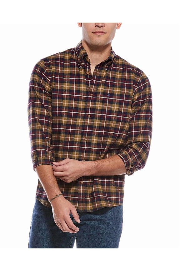 mens Plaid Flannel Shirt, l, Red
