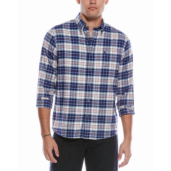 Brooks Brothers mens  Plaid Flannel Shirt, s, Blue