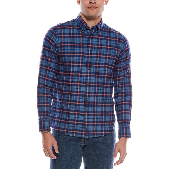 Brooks Brothers mens  Plaid Flannel Shirt, s, Blue