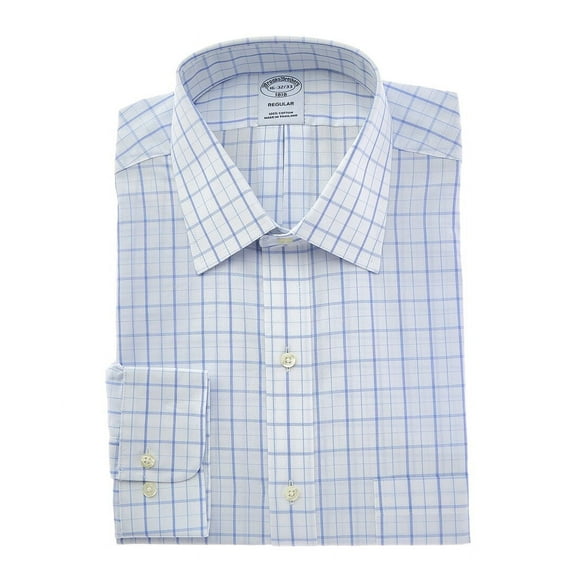 Brooks Brothers mens Regular Fit Dress Shirt, 15 34/35, Blue
