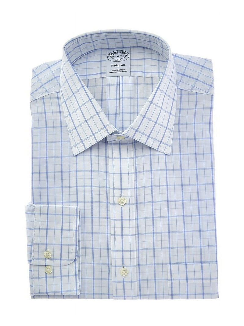 Brooks Brothers セミワイドカラー16-32/33 REGULAR Brooks Brothers mens Regular Fit Dress Shirt, 16 32/33, Blue