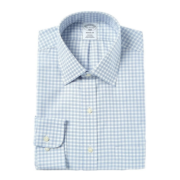 Brooks Brothers mens Regular Fit Dress Shirt, 16H 32/33, Blue