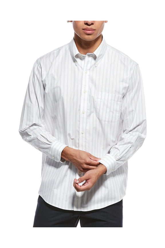 mens Regular Fit Dress Shirt, 16H 32/33, Blue