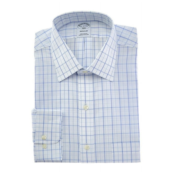 Brooks Brothers mens Regular Fit Dress Shirt, 16H 34/35, Blue
