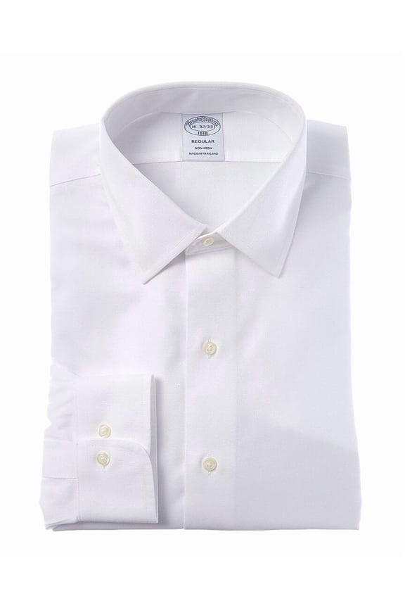 mens Regular Fit Dress Shirt, 17 34/35, White