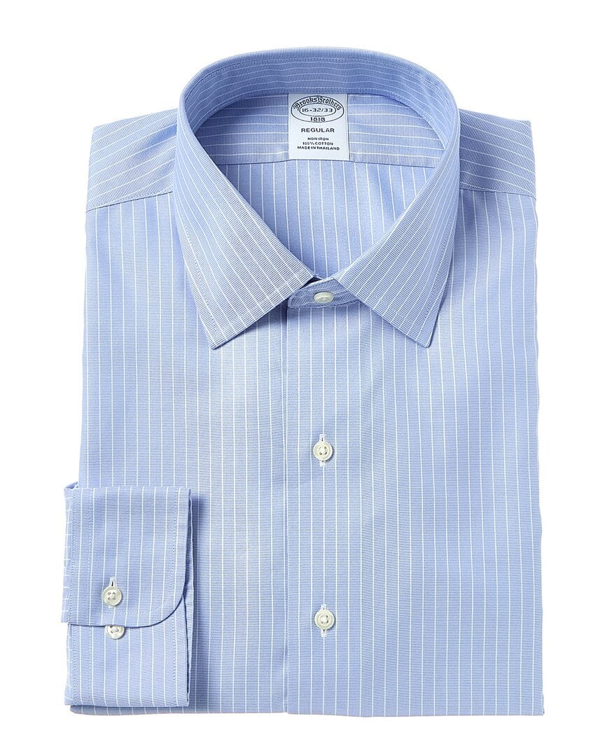 Brooks Brothers mens Regular Fit Dress Shirt, 17 36/37, Blue - Walmart.com