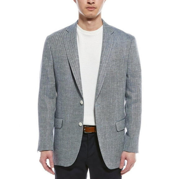 Brooks Brothers mens  Regular Fit Linen Blazer, 38 REG, Blue