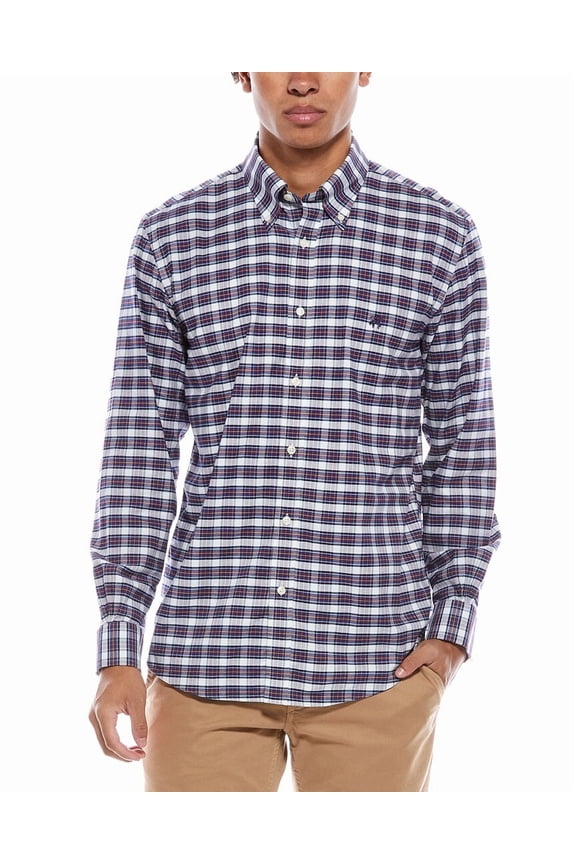 mens Regular Fit Oxford Shirt, XL, Red