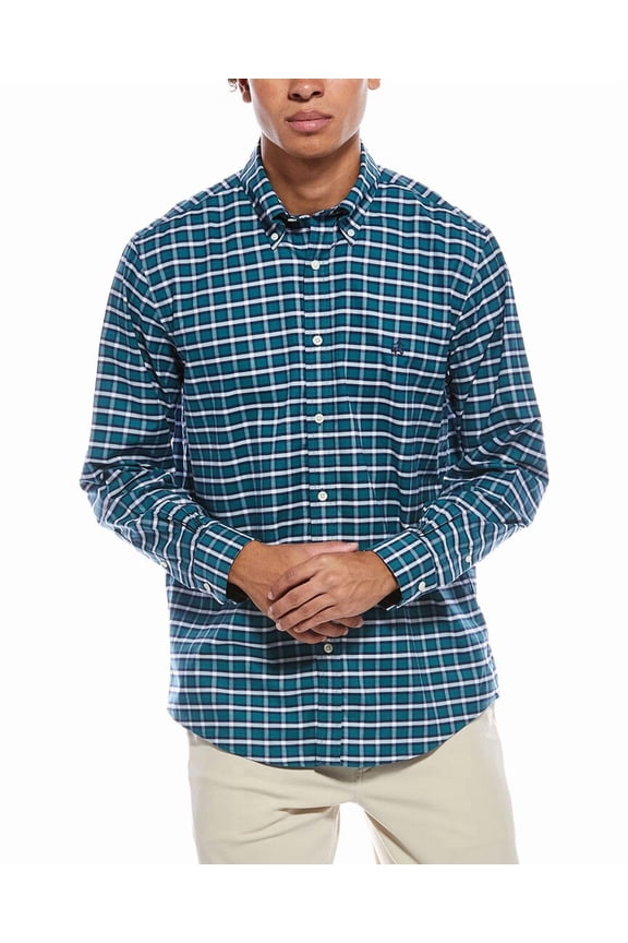 mens Regular Fit Oxford Shirt, m, Green