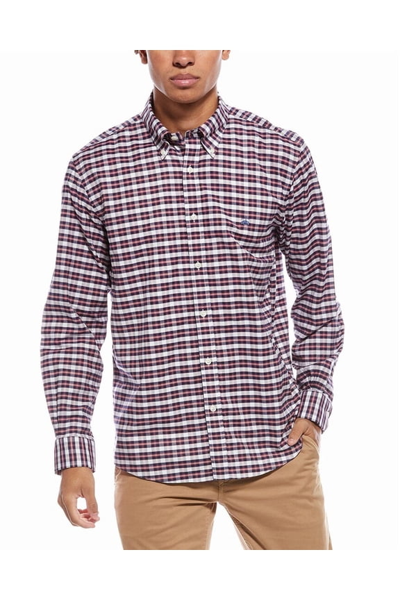 mens Regular Fit Oxford Shirt, s, Red