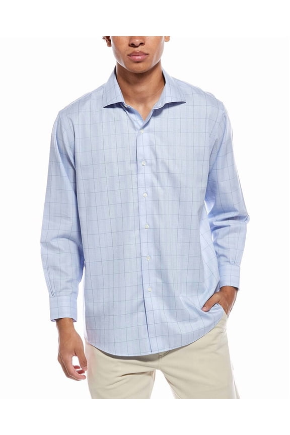 mens Regular Fit Shirt, 16 32/33, Blue