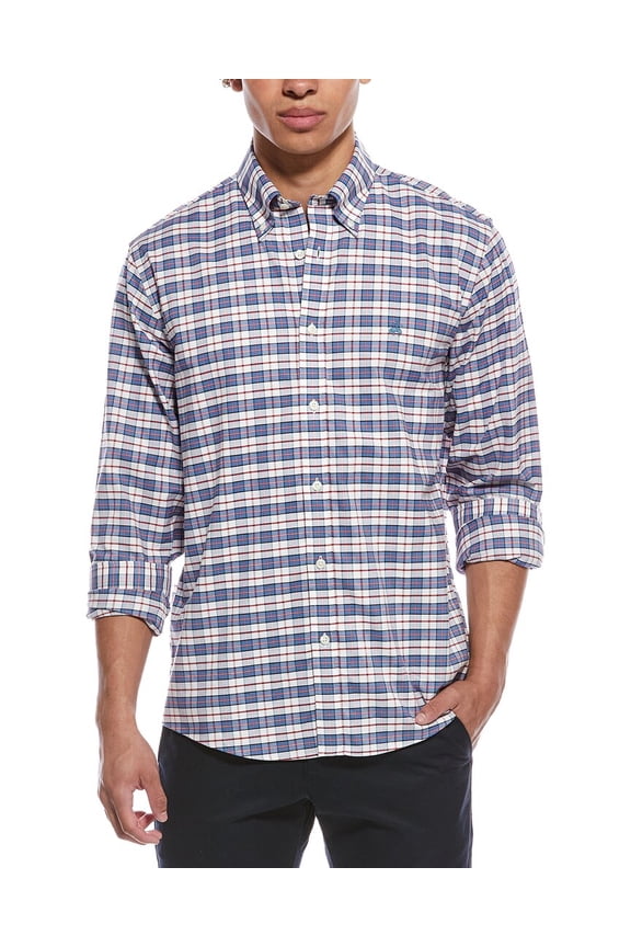 mens Regular Fit Woven Shirt, m, Blue