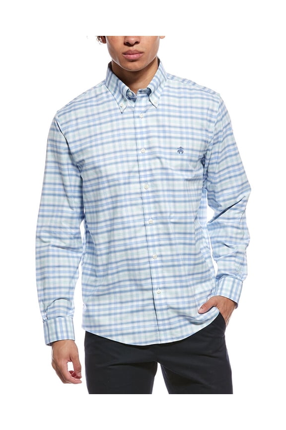 mens Regular Fit Woven Shirt, s, Blue