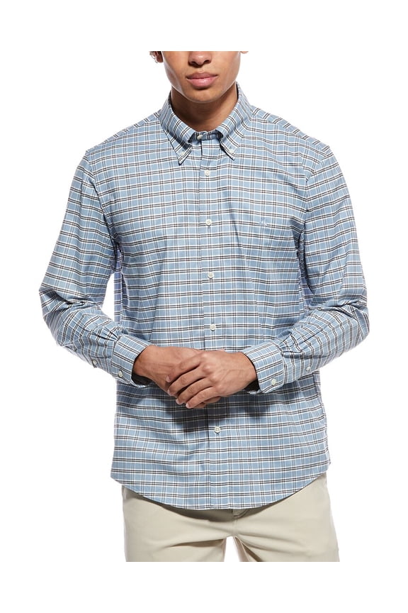 mens Regular Fit Woven Shirt, s, Blue
