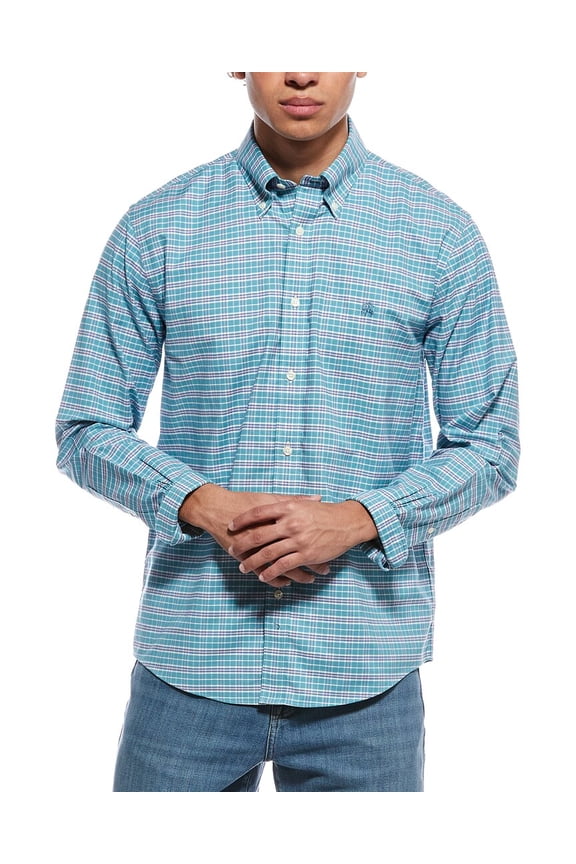 mens Regular Fit Woven Shirt, s, Green