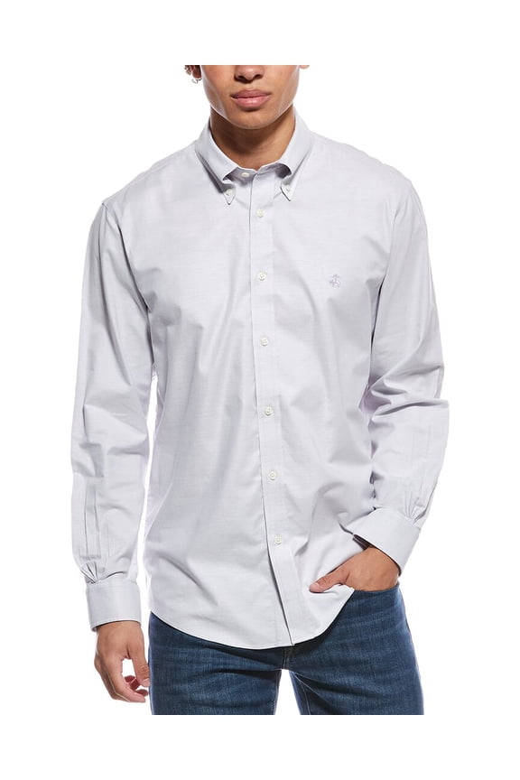 mens Regular Fit Woven Shirt, s, Purple