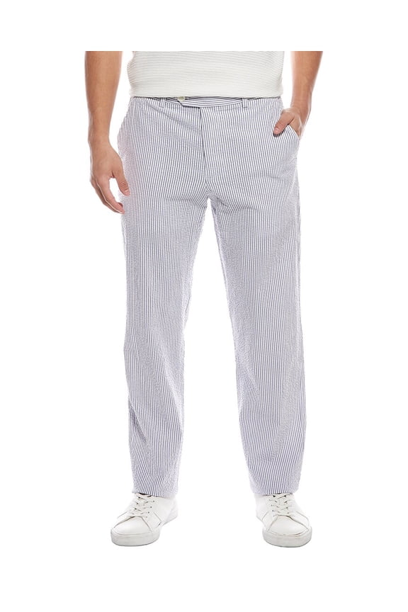 mens  Seersucker Pant, 32W 32L, Blue