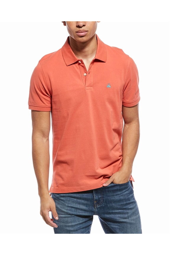mens Slim Fit Polo Shirt, XL, Orange