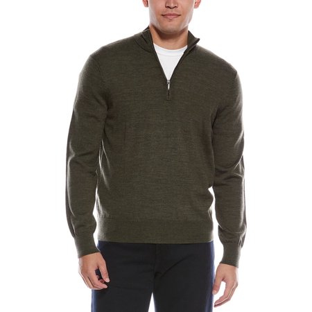 Brooks Brothers mens Wool 1/2-Zip Cardigan, s, Green
