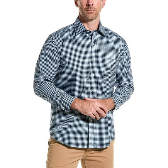 Brooks Brothers mens Woven Shirt, 14H32, Blue