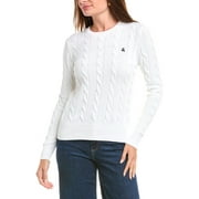 BROOKS BROTHERS womens Cable Knit Sweater, l, White