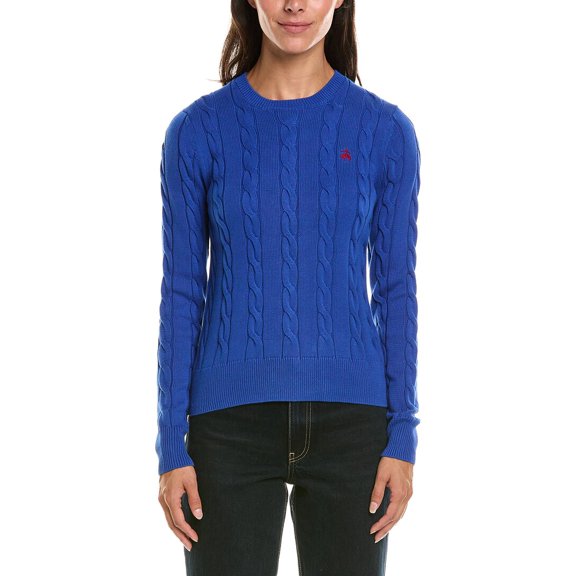Brooks Brothers womens Cable Sweater, xs, Blue