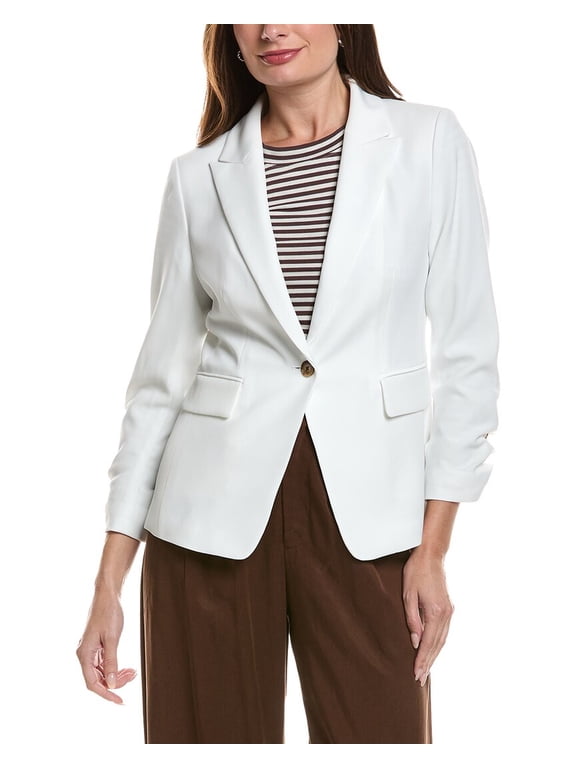 womens Crepe Jacket, 14, White