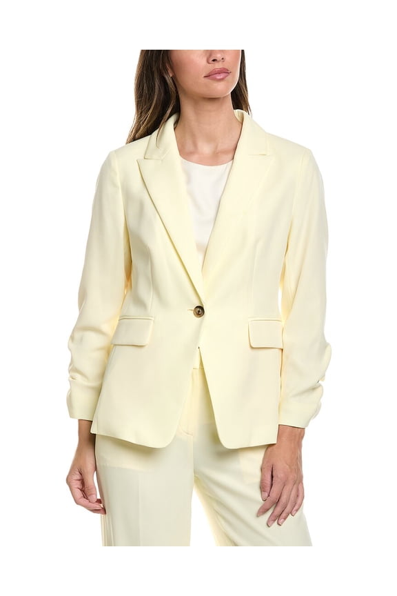 womens Crushed Sleeve Blazer, 8, Yellow