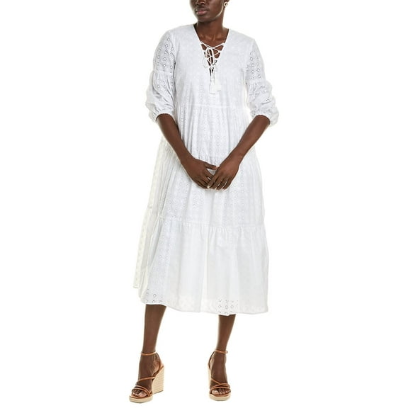 Brooks Brothers womens Eyelet Dress, 4, White