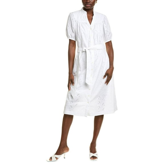 Brooks Brothers womens  Eyelet Shirtdress, m, White
