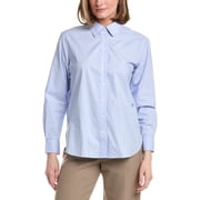 Brooks Brothers womens Oversized Poplin Blouse, l, Blue