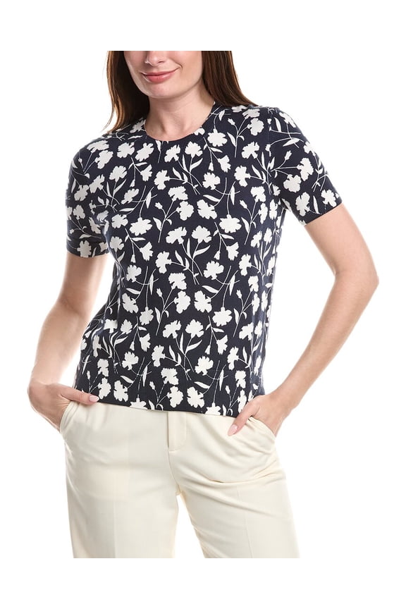 womens  Print Crewneck Shell, XL, Navy