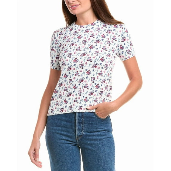 Brooks Brothers womens Floral Sweater, s, White