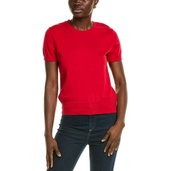 Brooks Brothers womens Scalloped Sweater, s, Red
