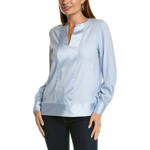 Brooks Brothers womens Silk-Blend Blouse, 6, Grey