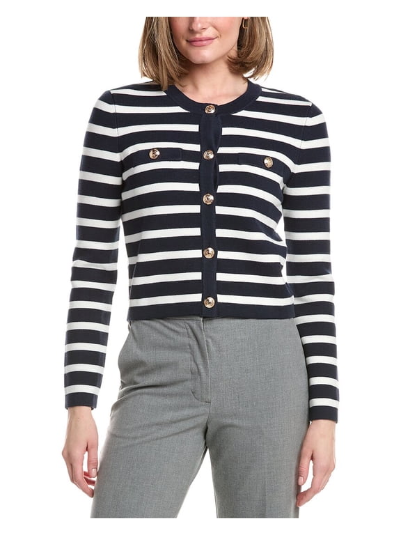 womens Sweater Jacket, m, Navy